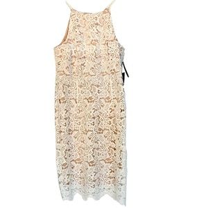Marina White/Nude Lace Dress (Sz L)